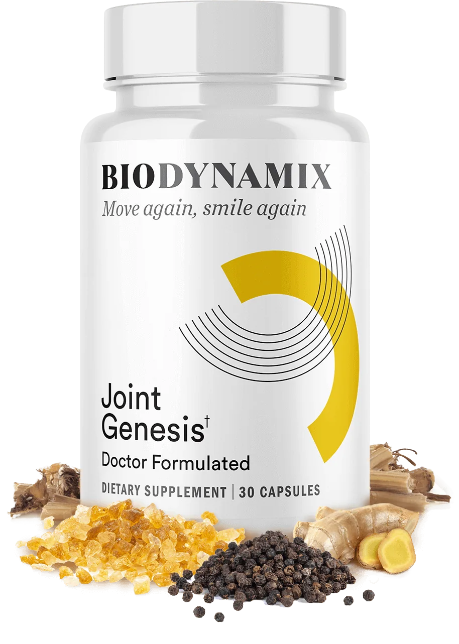 Joint Genesis bottle with ingredients